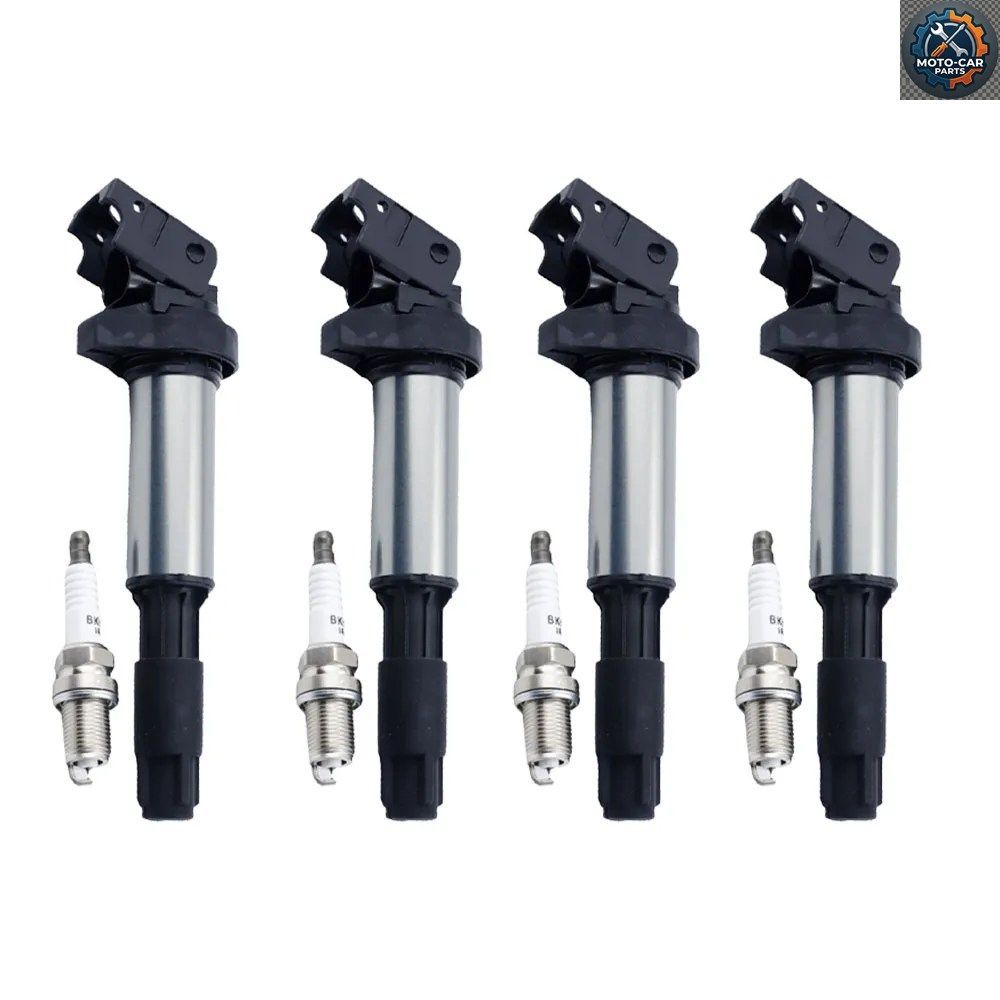 BMW 3シリーズ E46 E90 5シリーズ E60 X3 E83 F25 X5 E53 E70 ALPINA B7 E65 用イグニッションコイルスパークプラグ 4セット 0221504100 12