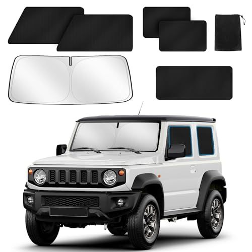 車用カーテン スズキ ジムニー(JB64/JB74)専用 マグネット カーテン 車中泊 サンシェード サイド UVカット 遮光 車ひよけシェード 簡単着脱 運転席 車窓 6枚セット 106BK6AR 8e8e785f
