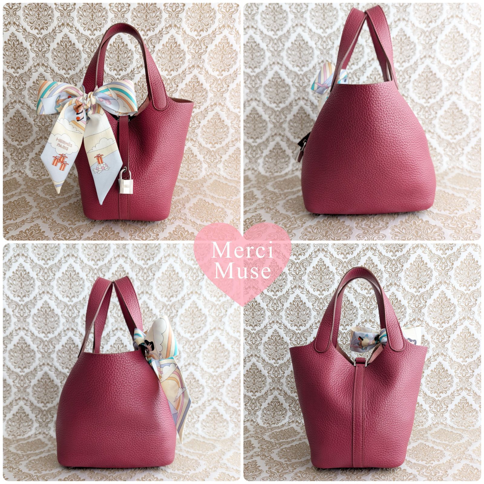 ❤お得なお品❤ピコタンロックPM18 ルビーxシルバー金具 エルメス □R