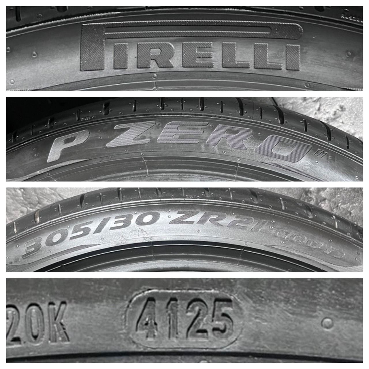 イボ付き 2025年製 約9.9分山 ピレリ PIRELLI ピーゼロ P ZERO NA1 305