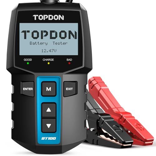 ★新品★TOPDON BT100 バッテリーテスター 12V バッテリーチェッカー 100-2000 CCA テスター CCA値 抵抗値 負荷 電圧 バッテリー診断機 自動車用 fa77088b