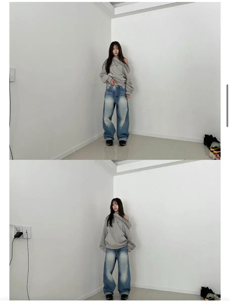 佐藤ミラ디오 ドレープフーディー Drape hoodie グレー