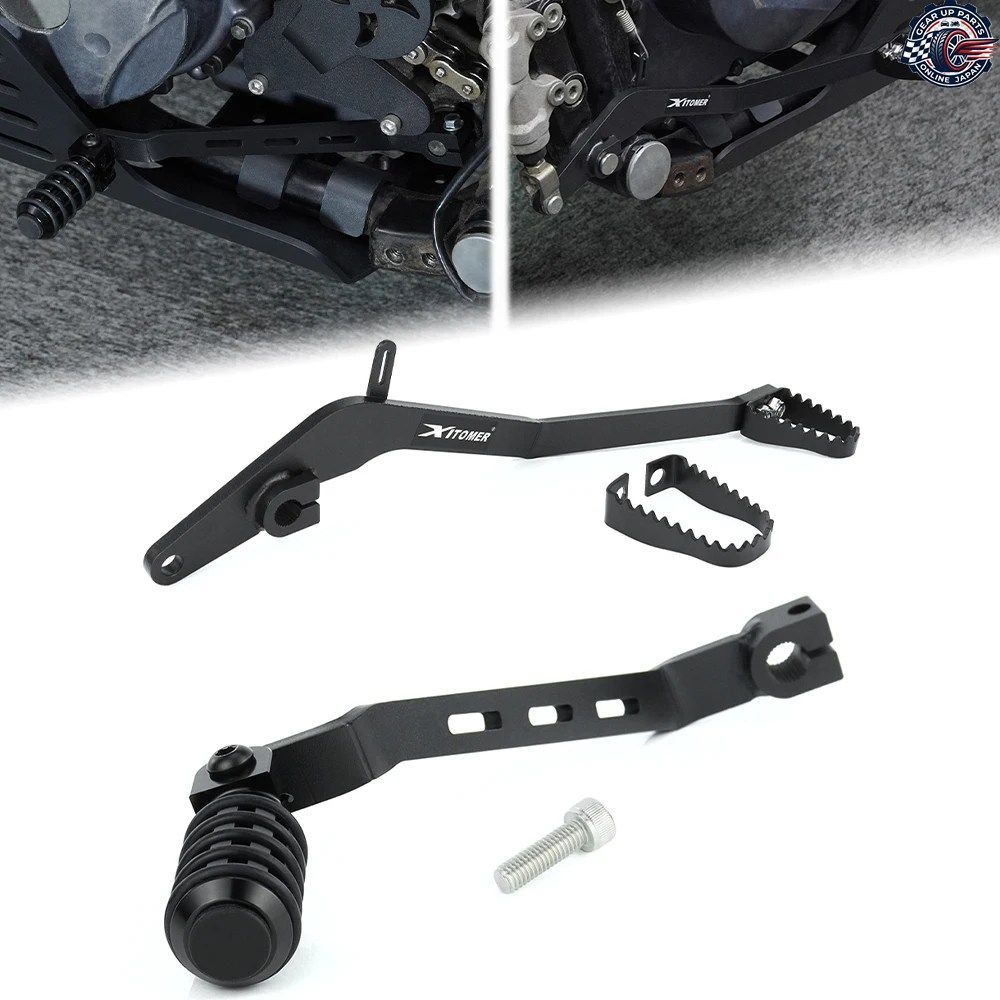 カワサキ KLR650 1987-2015 - 18 オートバイ用リアフットブレーキペダルレバー折りたたみ式ギアシフターシフトレバー