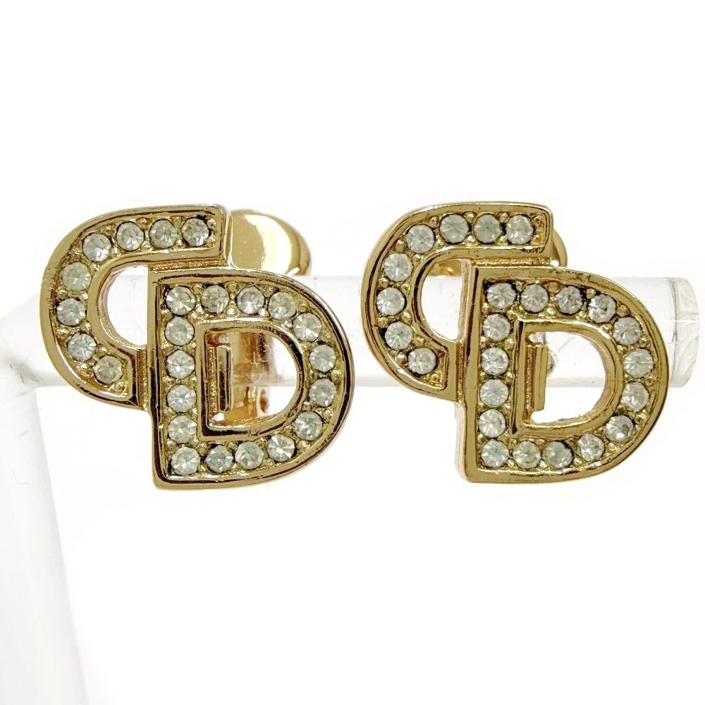 【中古】Christian Dior クリスチャンディオール GP ラインストーン CDロゴ イヤリング レディース ゴールド 579270 イヤリング