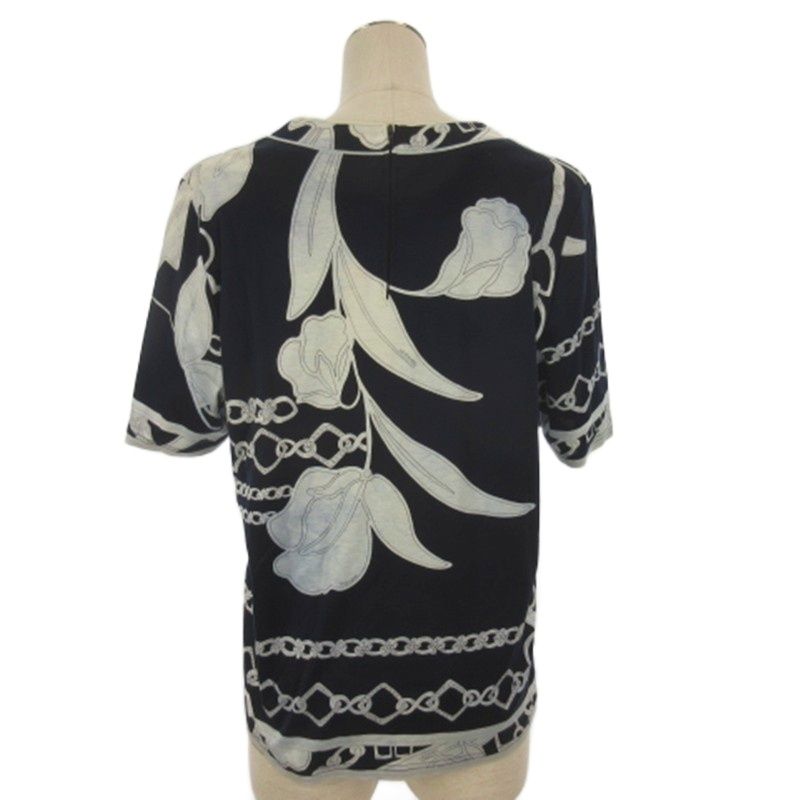 レオナール LEONARD FASHION 花柄 カットソー 半袖 ネイビー LL - メルカリ