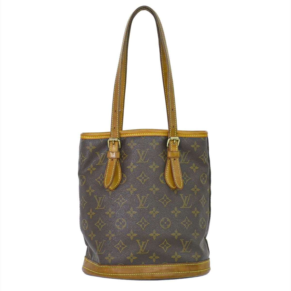 本物 ルイヴィトン LOUIS VUITTON LV バケット PM モノグラム ショルダーバッグ トートバッグ ブラウン M42238 ビトン バッグ 中古・