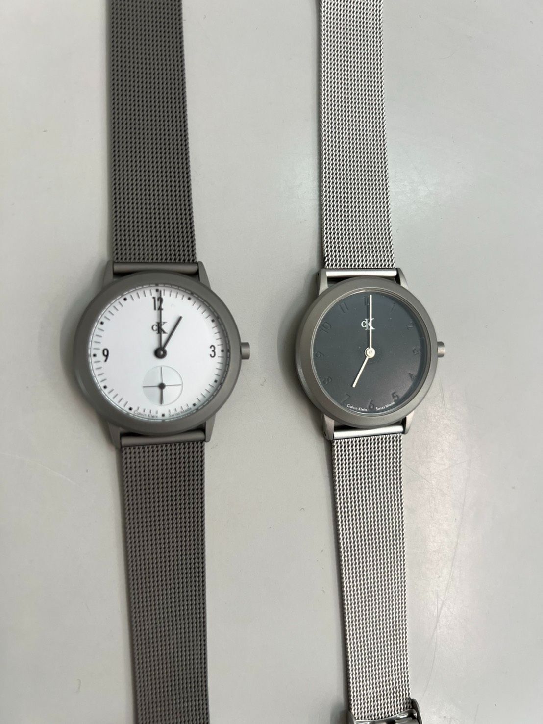 Calvin Klein CK 腕時計 2本セット K3121/K3122 K3221/K3222 Swiss Made スイス製 不動 ジャンク K3121 K3221 メッシュベルト A339-500