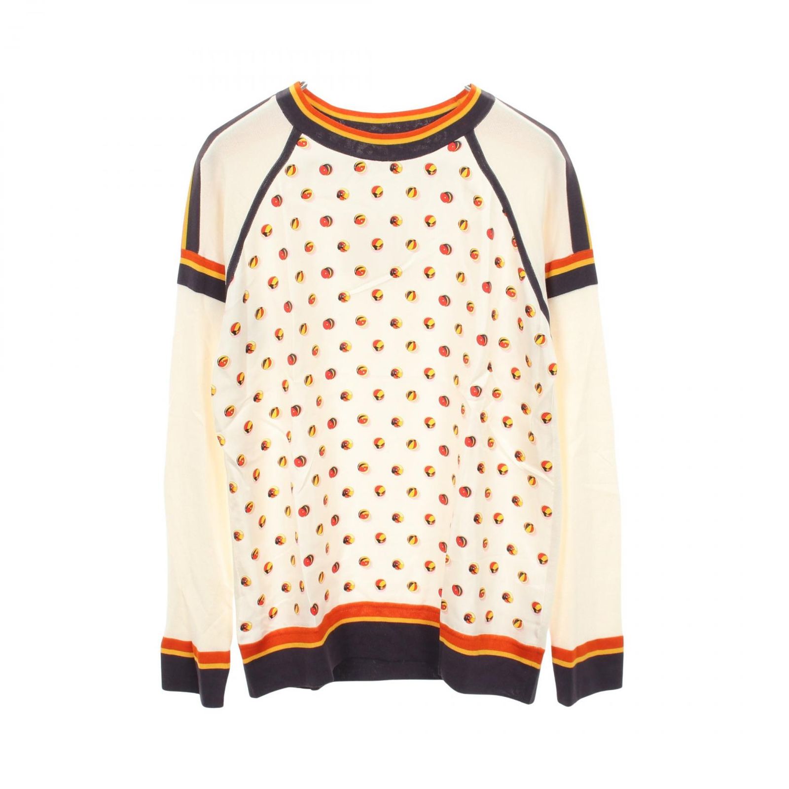 HERMES エルメス ツイルレーヌ JEU DE BILLES スカーフ切替 ニット