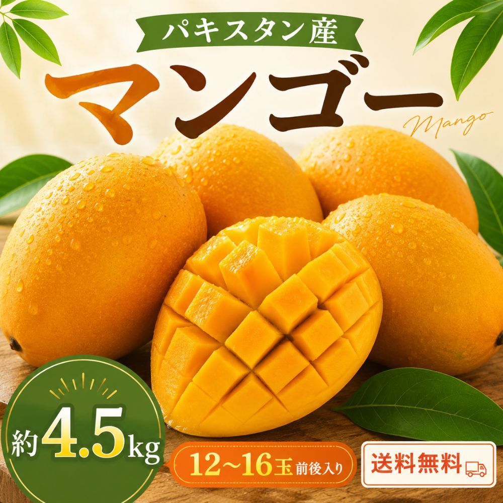 マンゴー出品 パキスタン産マンゴー 4.5kg 12-16玉 送料無料 - メルカリ