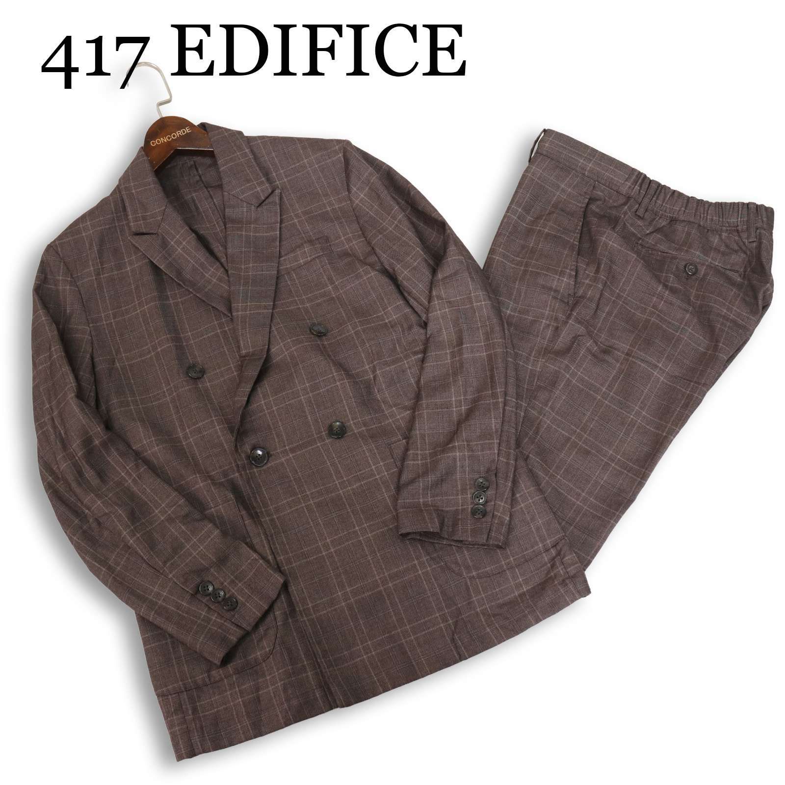 417 EDIFICE エディフィス 春夏☆ チェック柄 ダブル ジャケット 