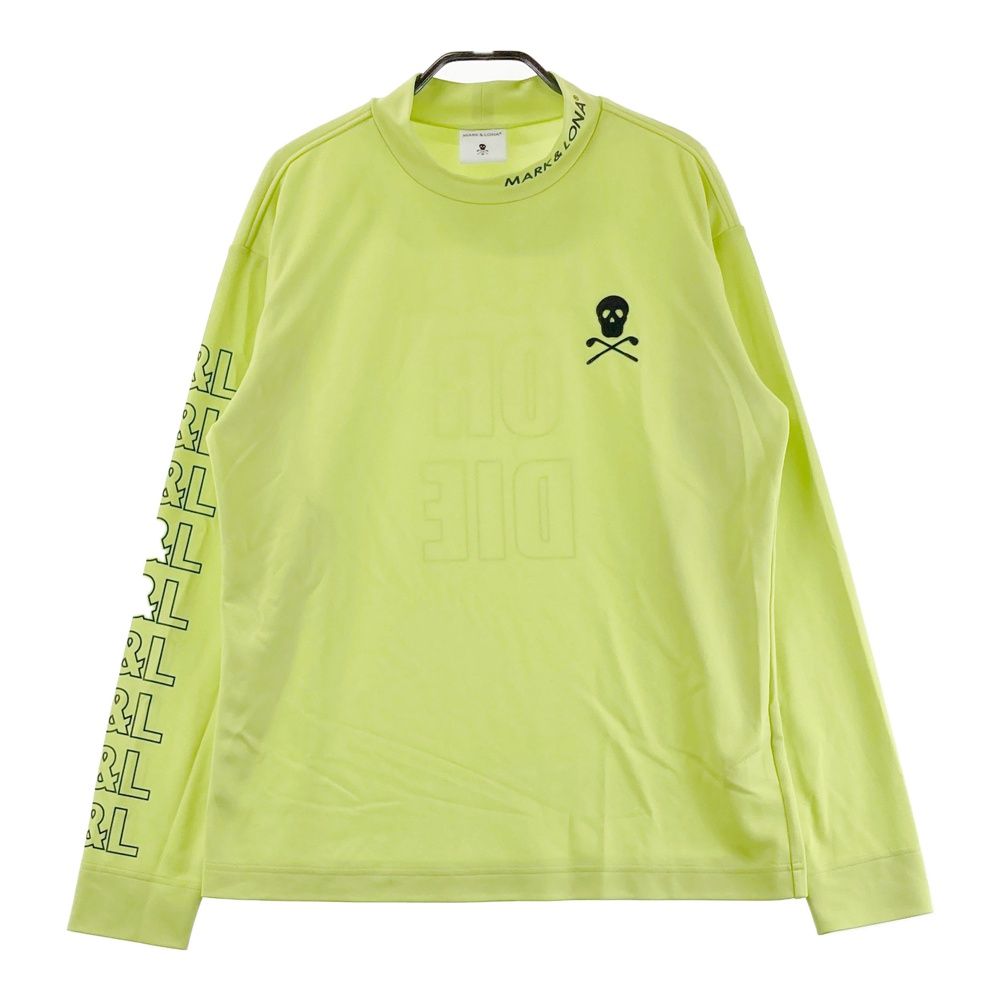 サイズ：46 MARK&LONA マークアンドロナ 2024年モデル ハイネック長袖Tシャツ スカル グリーン系 [240101724397] ゴルフウェア メンズ ストスト