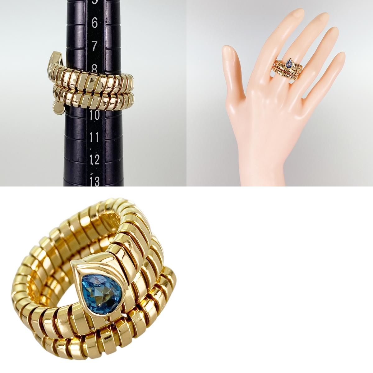 ブルガリ トゥボガス ブルートパーズ 9号 ブルガリ BVLGARI トゥボガス K18YG ブルートパーズ 9.5号(49-50
