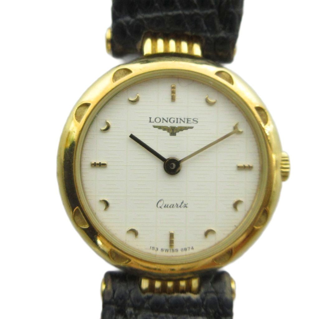 ロンジン LONGINES 腕時計 クォーツ ウォッチ ロゴ レザーベルト