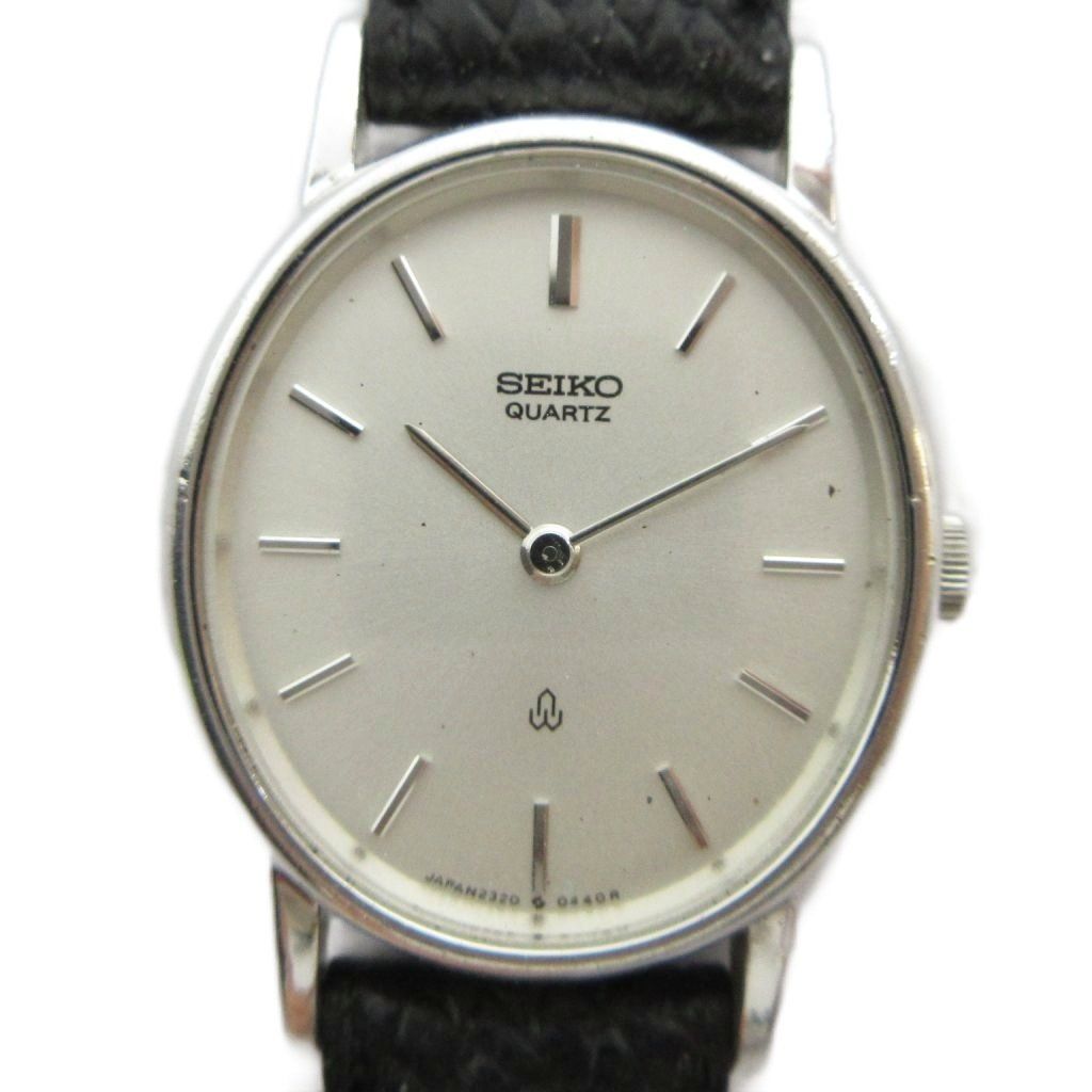 セイコー SEIKO 2320-5290 腕時計 ウォッチ クォーツ レザーベルト シルバー色 ■GY18 /MQ