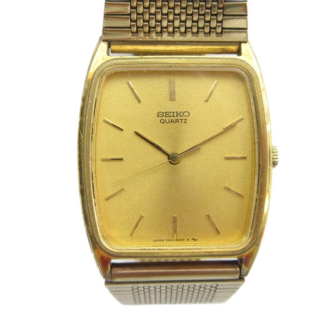 セイコー SEIKO 7431-5390 腕時計 ウォッチ クォーツ ロゴ ゴールド色 ■GY18 /MQ