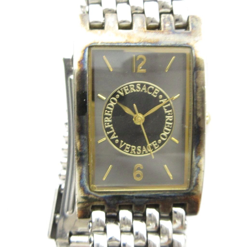 アルフレッド ヴェルサーチ ALFREDO VERSACE V799C 腕時計 クォーツ ウォッチ ロゴ スクエア シルバー色 ■GY18 /MQ
