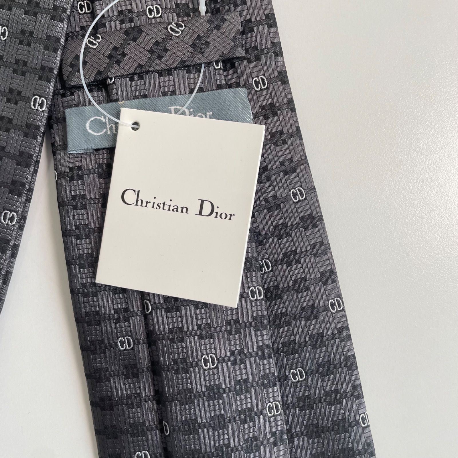 Christian Dior ネクタイ CDロゴ グレー - メルカリ