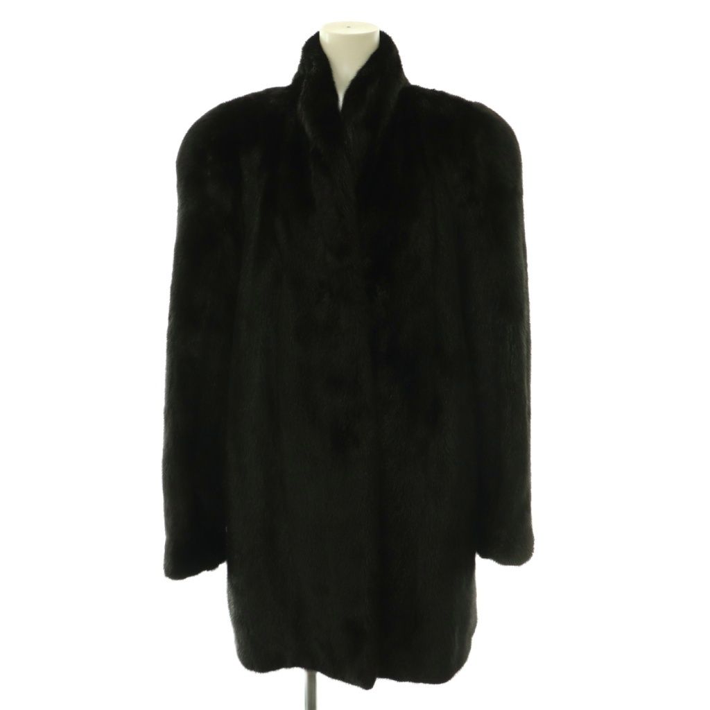 美品❗️ツヤ◎ 高級ミンク　銀SAGA MINK COAT black 着丈71 サガミンク SAGA MINK PRELIOT ファーコート アウター 銀サガ ミンク