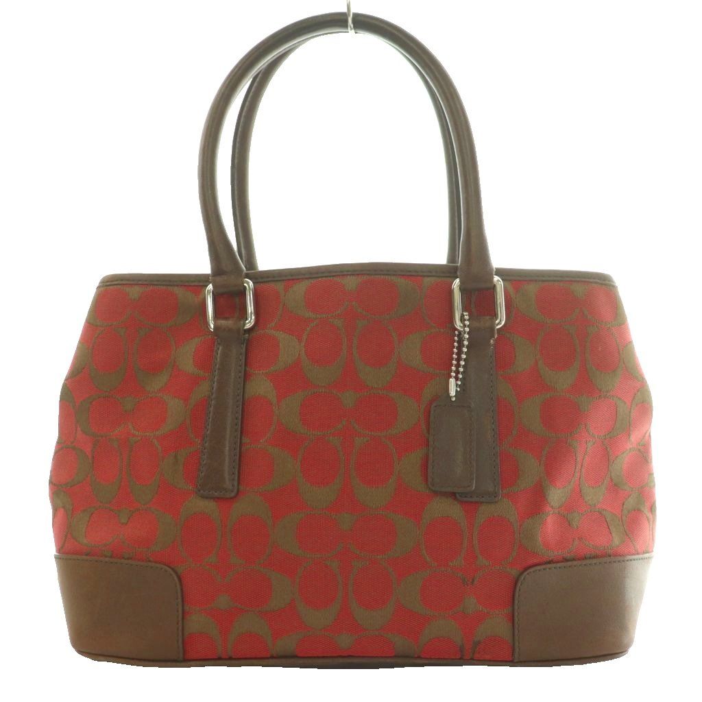 コーチ COACH ハンドバッグ シグネチャー キャンバス レザー 赤 レッド 茶 ブラウン 6089 /SS ■OS ■GY18