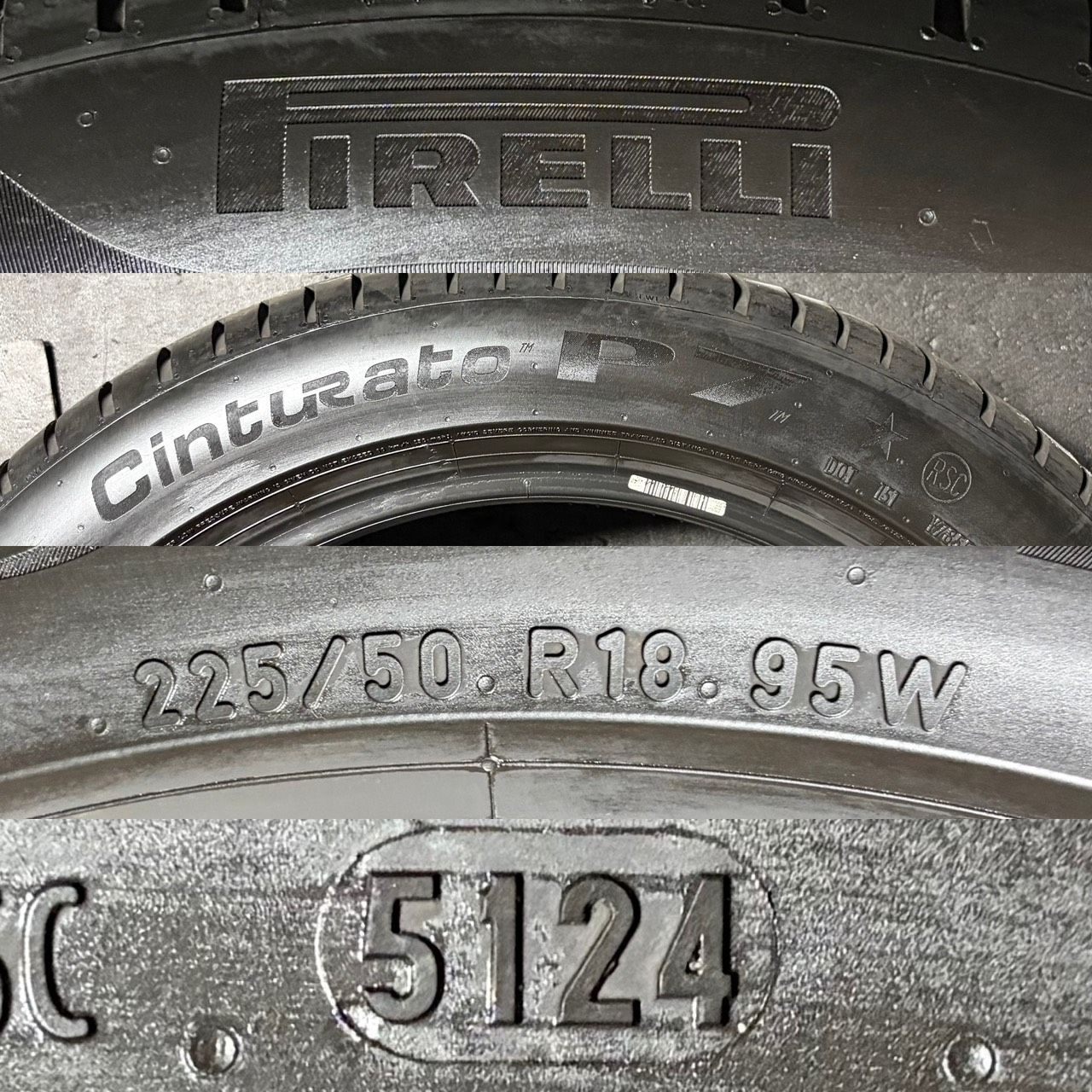 2024年製 約8.1分山 ピレリ PIRELLI cinturato P7 RSC ランフラット 