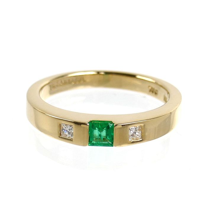 TIFFANY&Co. ティファニー K18YG イエローゴールド リング・指輪 エメラルド ダイヤモンド 10.5号 3.5g レディース 中古 美品 TIFFANY&Co. ティファニー K18YG イエローゴールド リング・指輪 エメラルド ダイヤモンド 10.5号 3.5g レディース 中古 美品