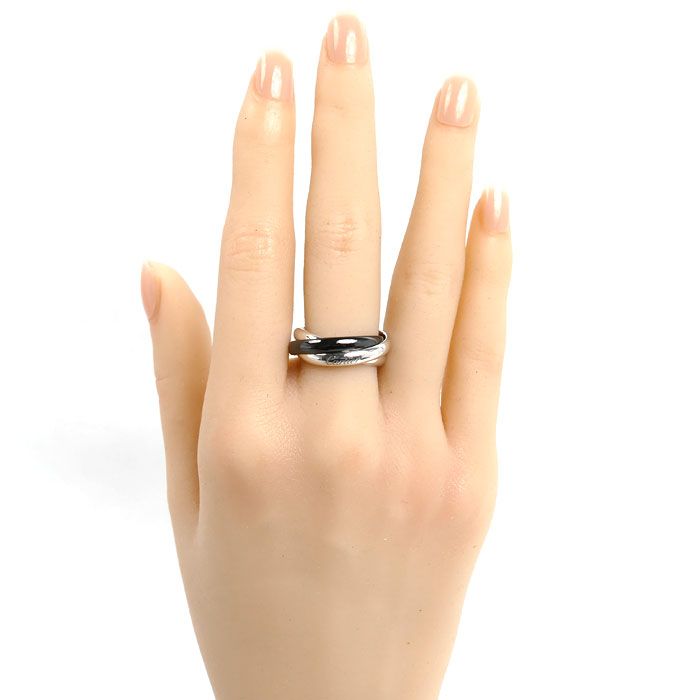 CARTIER カルティエ K18WG ホワイトゴールド セラミック トリニティ