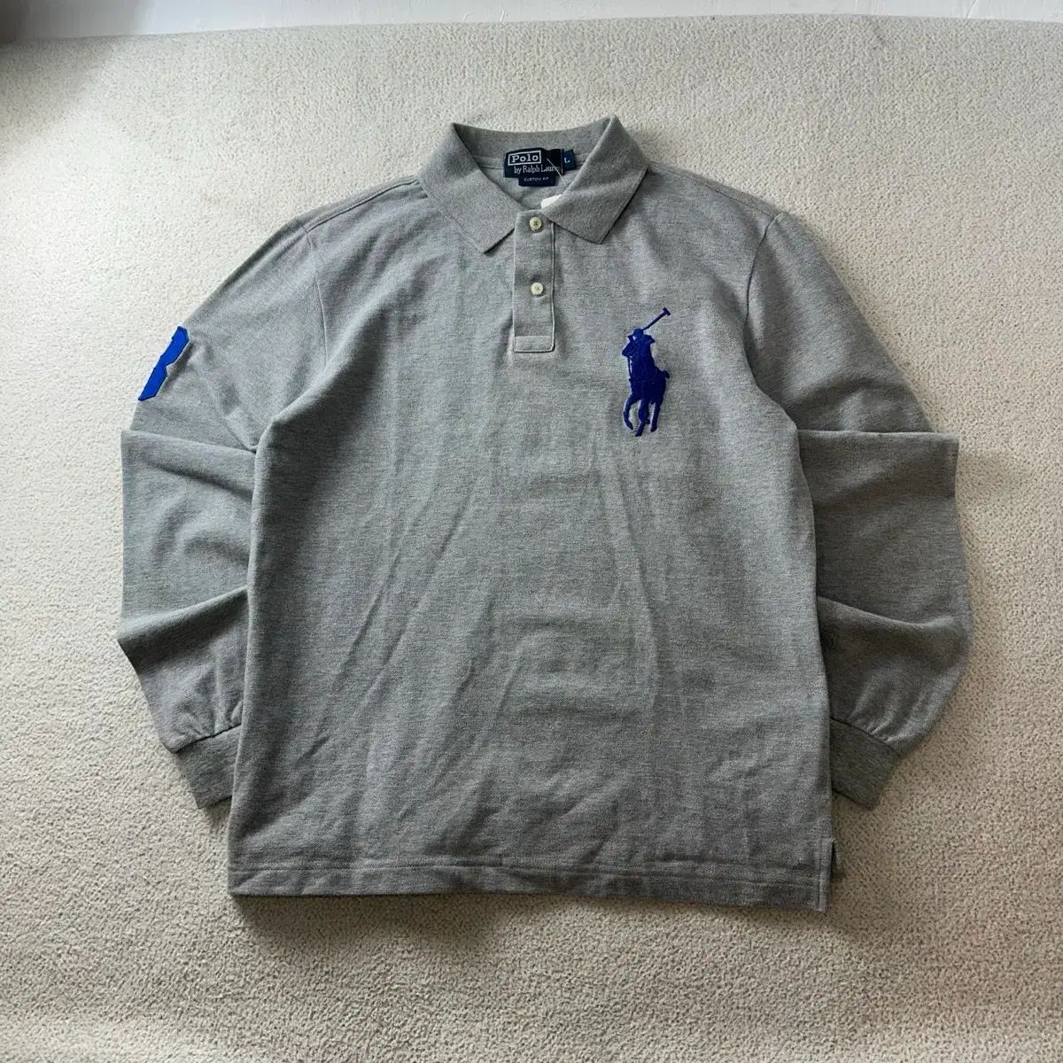 100 POLO RALPH LAUREN ビックポニー グレー ロングスリーブ