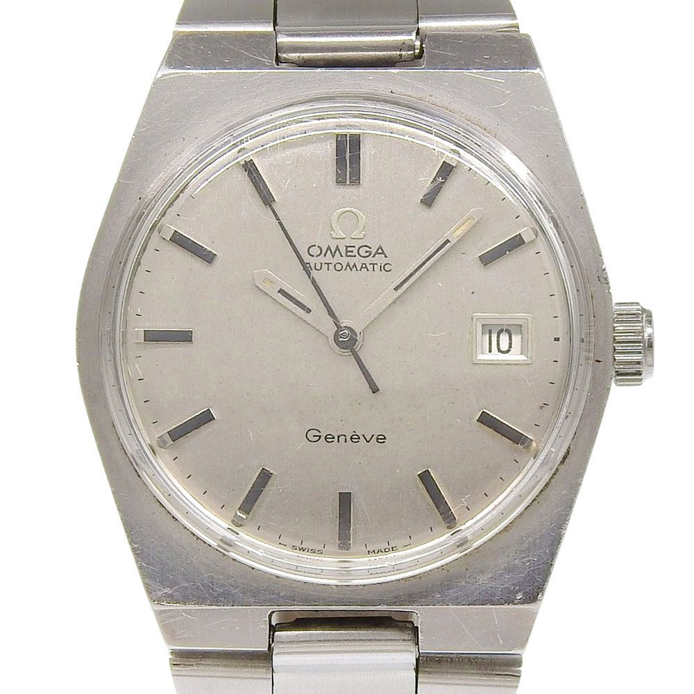 【OMEGA】オメガ ジュネーブ デイト ステンレススチール シルバー 自動巻き アナログ表示 メンズ シルバー文字盤 腕時計