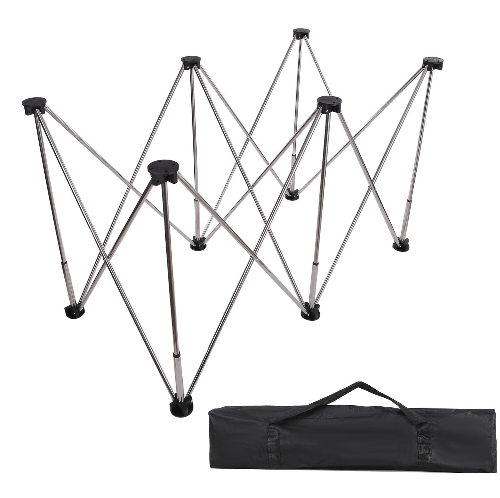 ★新品★折りたたみ作業台 可搬式 ステンレス 6脚 軽量 立ち作業 移動式ソーホース 高さ72センチ DIY 伸縮作業台 屋外 屋内 アウトドアテーブル 木工 (6脚ステンレス) d090aed9