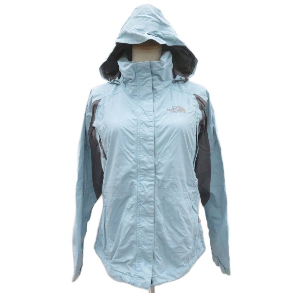 ザノースフェイス THE NORTH FACE マウンテンパーカー ジャケット 上着 ミドル丈 S 水色 ライトブルー フード付き /HO60 ■ECD005
