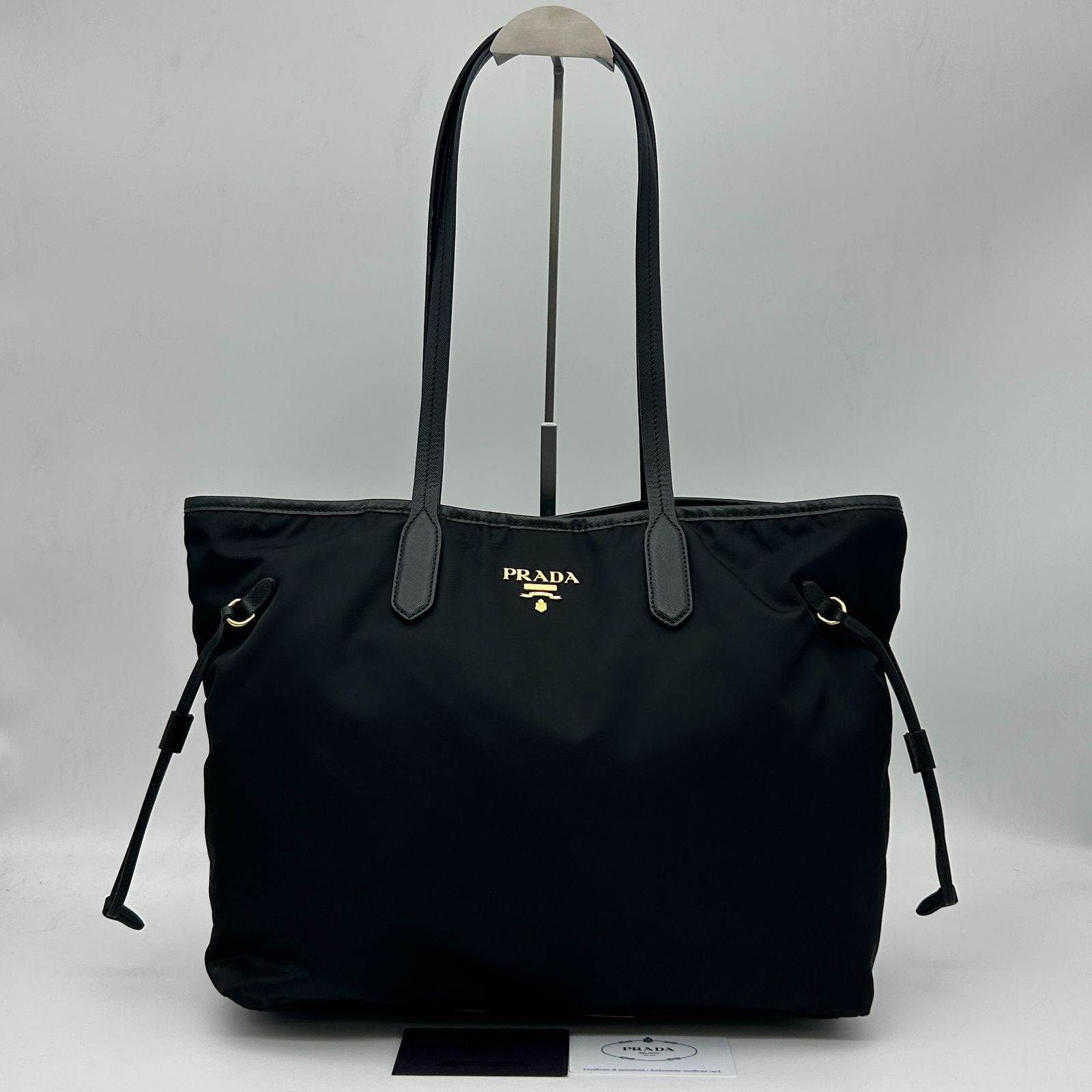 PRADA （プラダ） トートバッグ ショルダーバッグ ショルダートート 肩掛け ナイロン レザー NERO ブラック 黒 シルバー金具 BR4001 【中古】