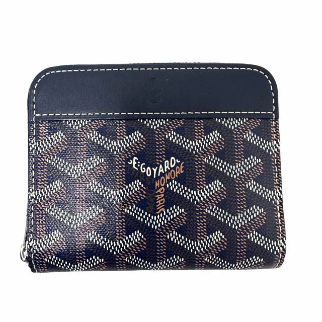 ゴヤール GOYARD マティニョン PM キャンバス ジップ ウォレット コンパクト 財布 ネイビー ブルー ブランド古着ベクトル 中古☆AA★▲■260626