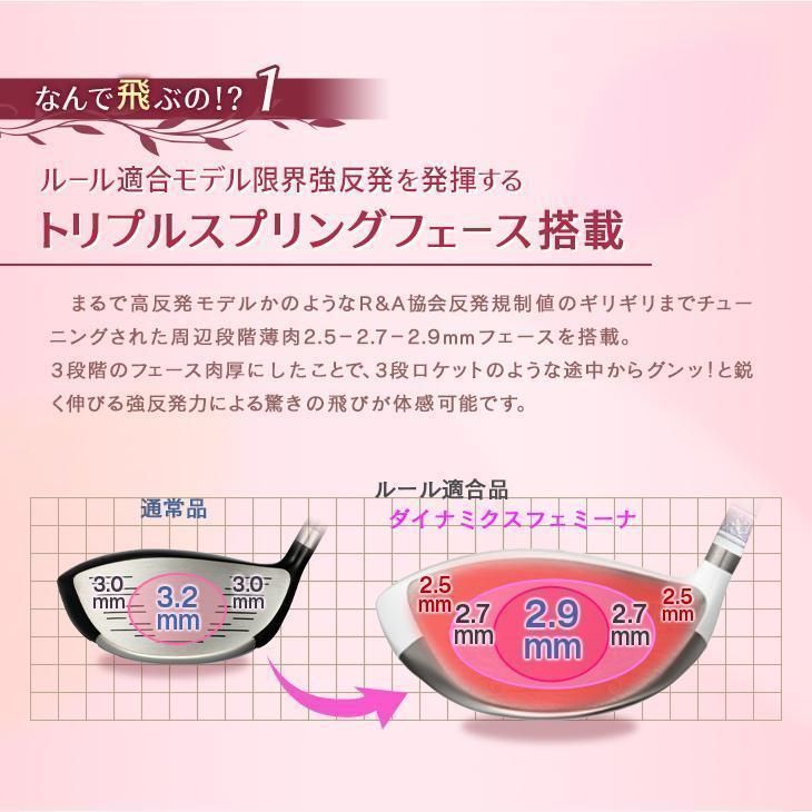 新品ルール適合 ダイナミクス フェミーナ L ヘッドカバー付き