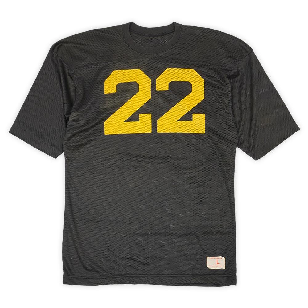 チャンピオン Champion 60s 60年代 PRODUCTS プロダクツタグ メッシュ フットボールTシャツ ナンバリング 珍品 USA ヴィンテージ アメリカ 古着 メンズ Tシャツ カットソー ブラック 黒 L【中古】