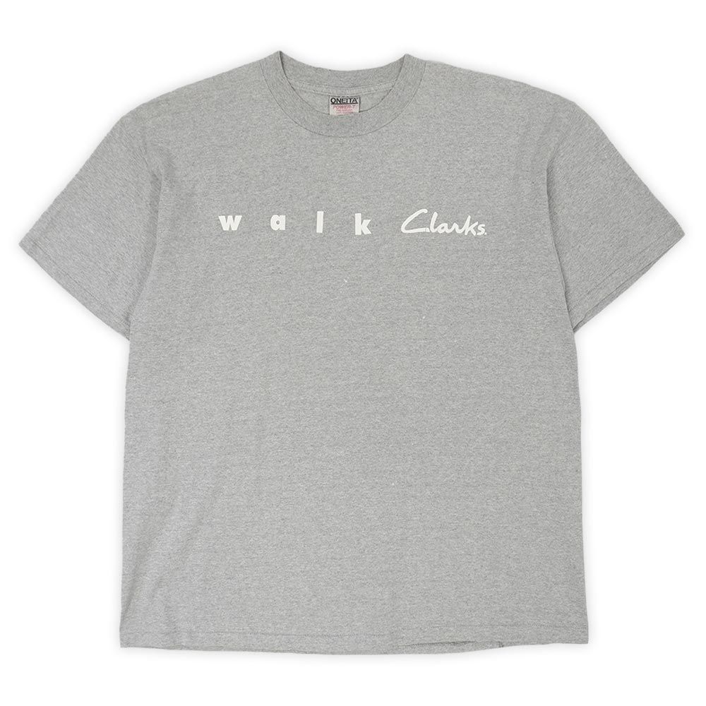 クラークス walk Clarks 90s 90年代 ロゴプリントTシャツ 珍品 ONEITA オニータ MADE IN USA アメリカ製 シングルステッチ ヴィンテージ 古着 メンズ Tシャツ カットソー XL XL【中古】