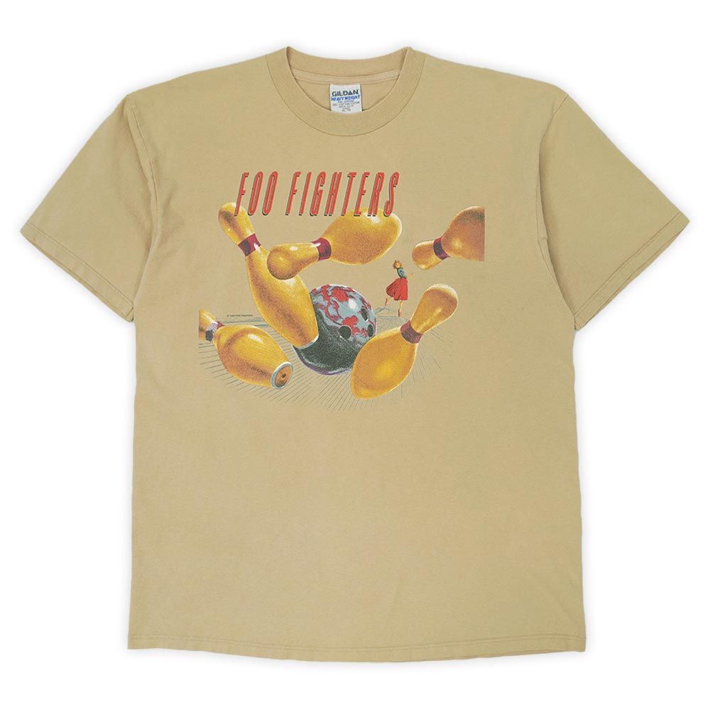 フーファイターズ FOO FIGHTERS 90s 90年代 バンドTシャツ ロックT ツアーT 稀少 OLD GILDANボディ USA ヴィンテージ アメリカ 古着 メンズ Tシャツ カットソー ベージュ XL【中古】