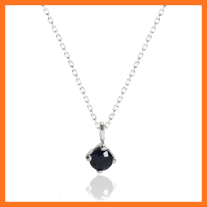 【新品】 [Cloud-jewelry] クラウドジュエリー 天然 サファイア 一粒 レディース ネックレス ペンダント 9月誕生石 【木製 プレゼント ギフト BOX付 】 シルバー925 OSN-1