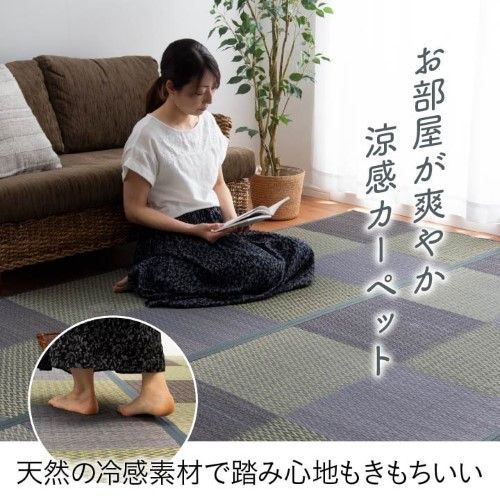 い草ラグ 花ござ カーペット ラグ 2畳 格子柄 市松柄 『DXピーア