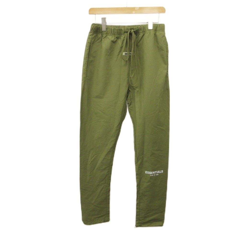 フィアオブゴッド エッセンシャルス Fear of God Essentials パンツ ナイロンパンツ S カーキ ドローストリング 無地 長ズボン /KK ■GY62