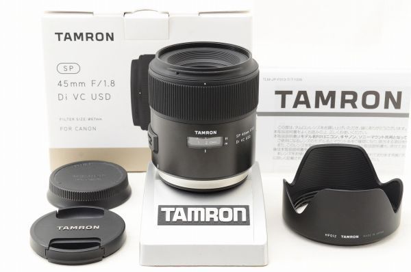 ☆美品☆ TAMRON タムロン SP 45mm F1.8 Di VC USD F013 元箱 付属品 Canon用 ♯26062116