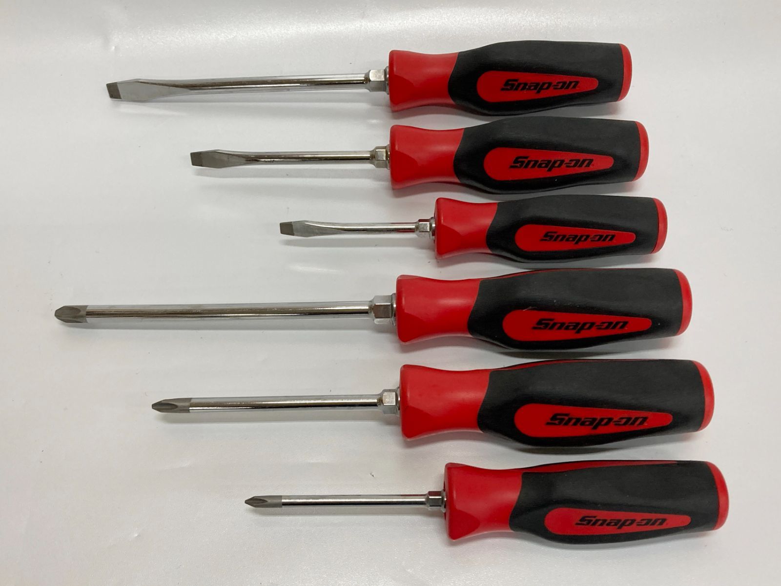 〇【送料込】 Snap-on スナップオン ドライバー 6本セット レッドグリップハンドル プラス/マイナス