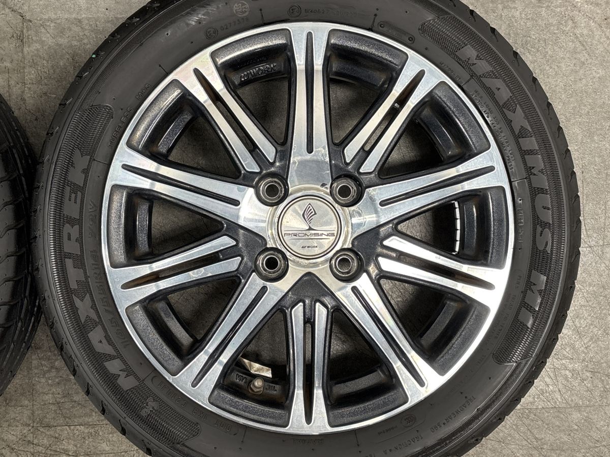 バリ溝】WORK プロミッシング 14in 4.5J +45 PCD100 マキシマスM1 165