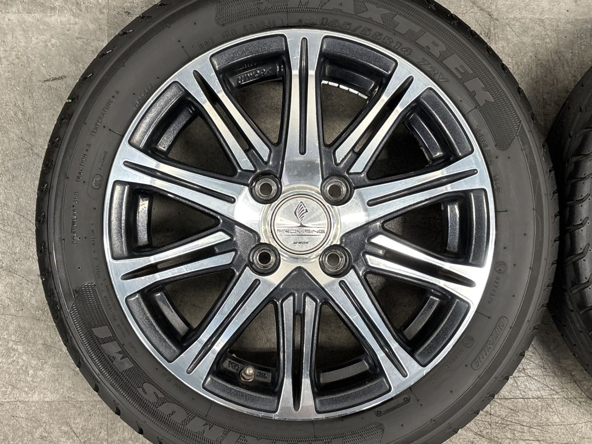 バリ溝】WORK プロミッシング 14in 4.5J +45 PCD100 マキシマスM1 165