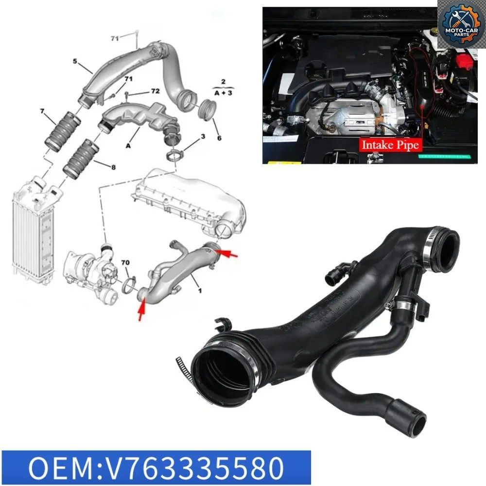 車のエアインテークターボホース 1440Q6 9811909980 プジョー 308 408 3008 5008 207 508 RCZ 1.6 16V シトロエン C4 C4L C5 III DS5 ピカ