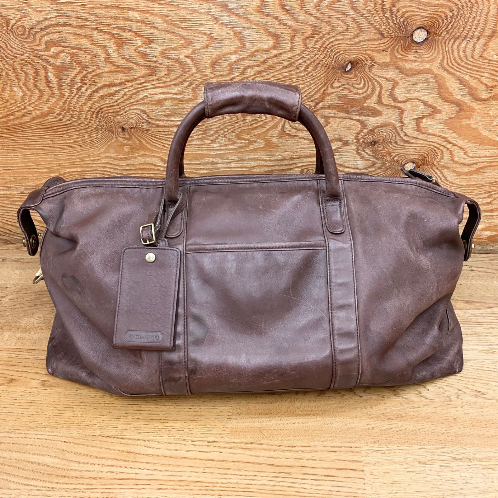 《ヴィンテージ》 OLD COACH オールドコーチ レザー 本革 ボストンバッグ 旅行バッグ 大容量 上品 お洒落 ブラウン E8B-0502 男女兼用