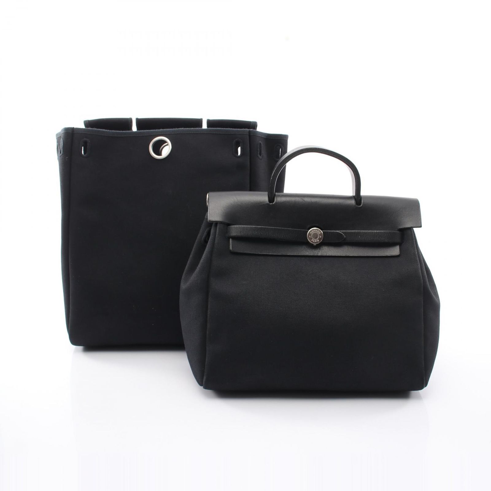 エルメス HERMES リュックサック バックパック エールバッグ アドPM ブラック キャンバス レザー エールバッグアドPM ブラック レディース Used B