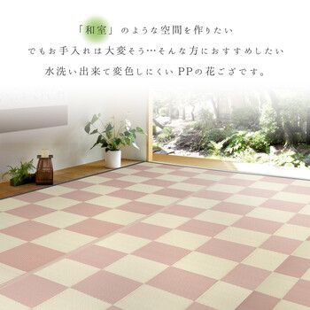 ラグ い草風 PPラグ 江戸間4.5畳 抗菌 防臭 水洗いOK 倉間 ベージュ