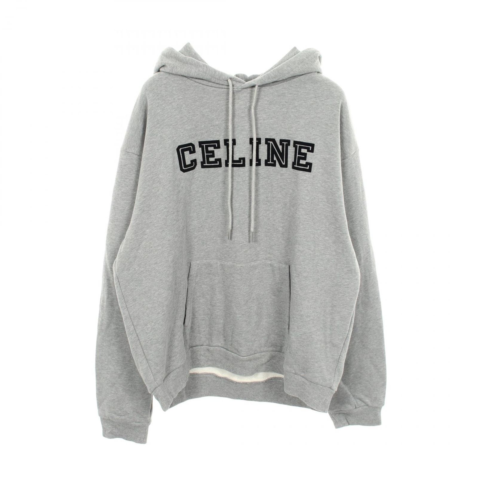 セリーヌ CELINE パーカー フロッキーロゴ コットン パーカー メンズ Used A