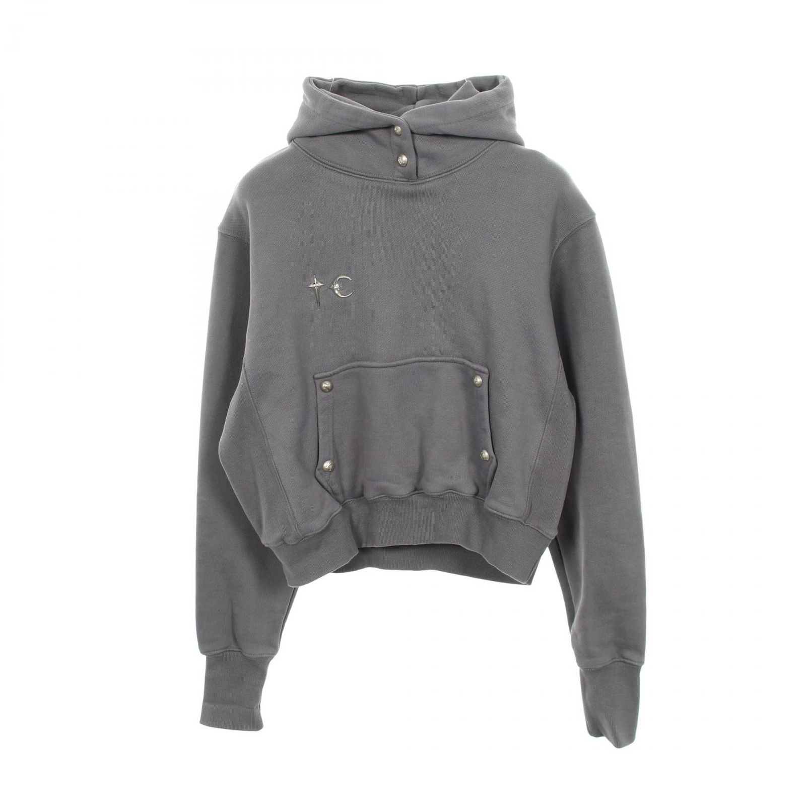 サグクラブ THUG CLUB パーカー Armor Hoodie スタッズ付き グレー コットン パーカー メンズ Used A