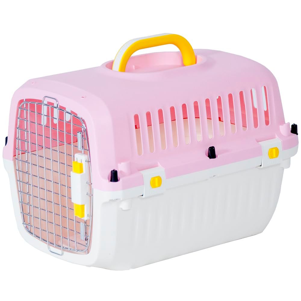 プチリュバン ペットキャリー CF50 ピンク 両開きドア 猫用 小型犬用 中型犬用 小動物用 5kgまで Mサイズ 奥行き50 x 幅33.5 x 高さ34cm 猫 犬